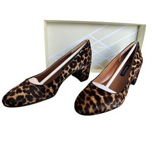 Margaux The Heel Leopard Haircalf Block Heel Pumps -‎ Women's Size 7.5 M